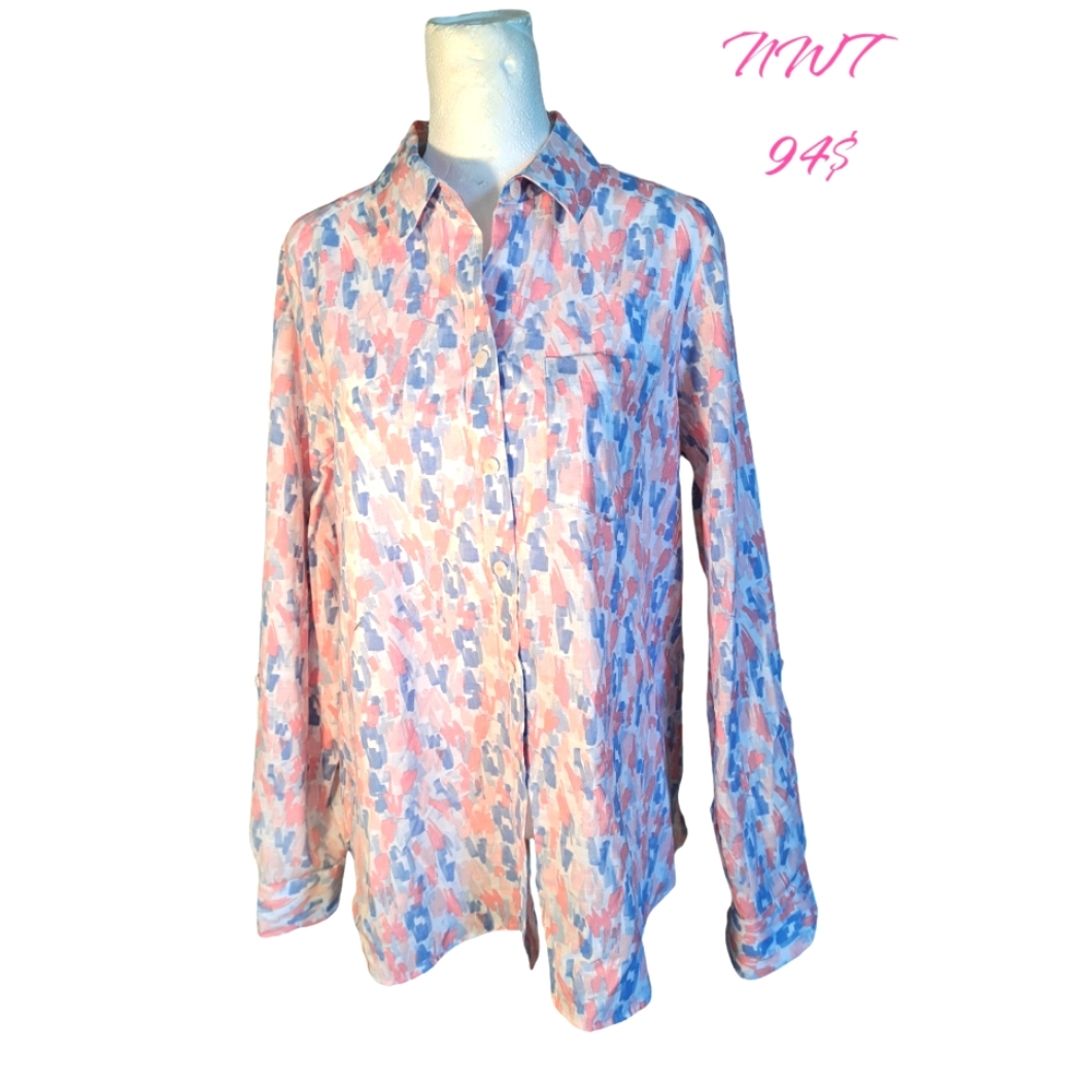 FOXCROFT SZ 6❤️🔷️❤️HOST PICK❤️NWT FOXCROFT NO IRON BUTTON UP BLOUSE! No Ironing